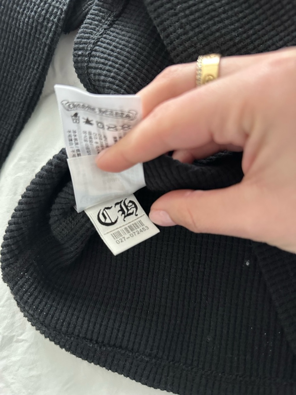 Chrome Hearts Black Long Sleeve Thermal Top with Pink Logo Details - Picture 12 of 12